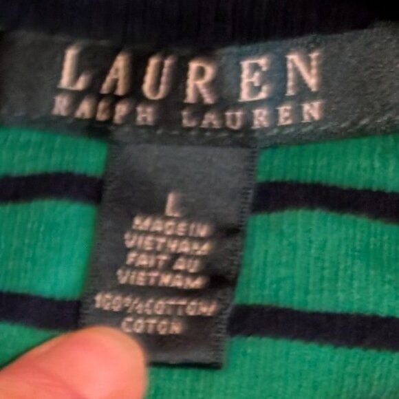 Lauren Ralph Lauren Size Large Long Sleeve Boat Neckline with 8 eyelets threaded - Picture 2 of 4